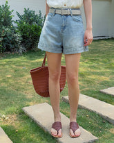 Soft Denim High Waisted Shorts